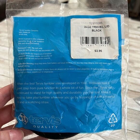 NWT Tervis 24oz Mug Travel Lid Black Replacement Lid For Insulated Tumblers - Picture 3 of 9